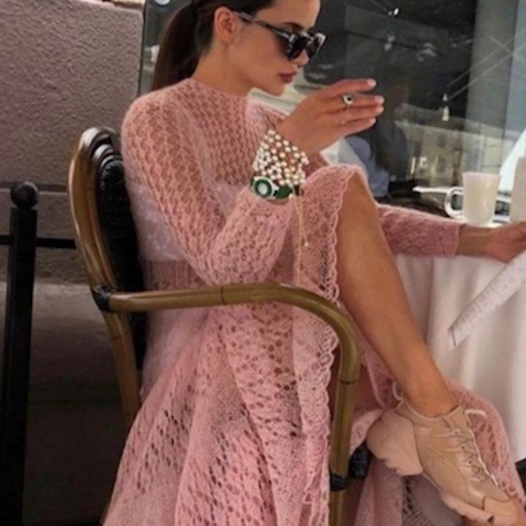 ONE OF A KIND HAND MADE KNITTED SILK MOHAIR DRESS - Picture 8 of 12